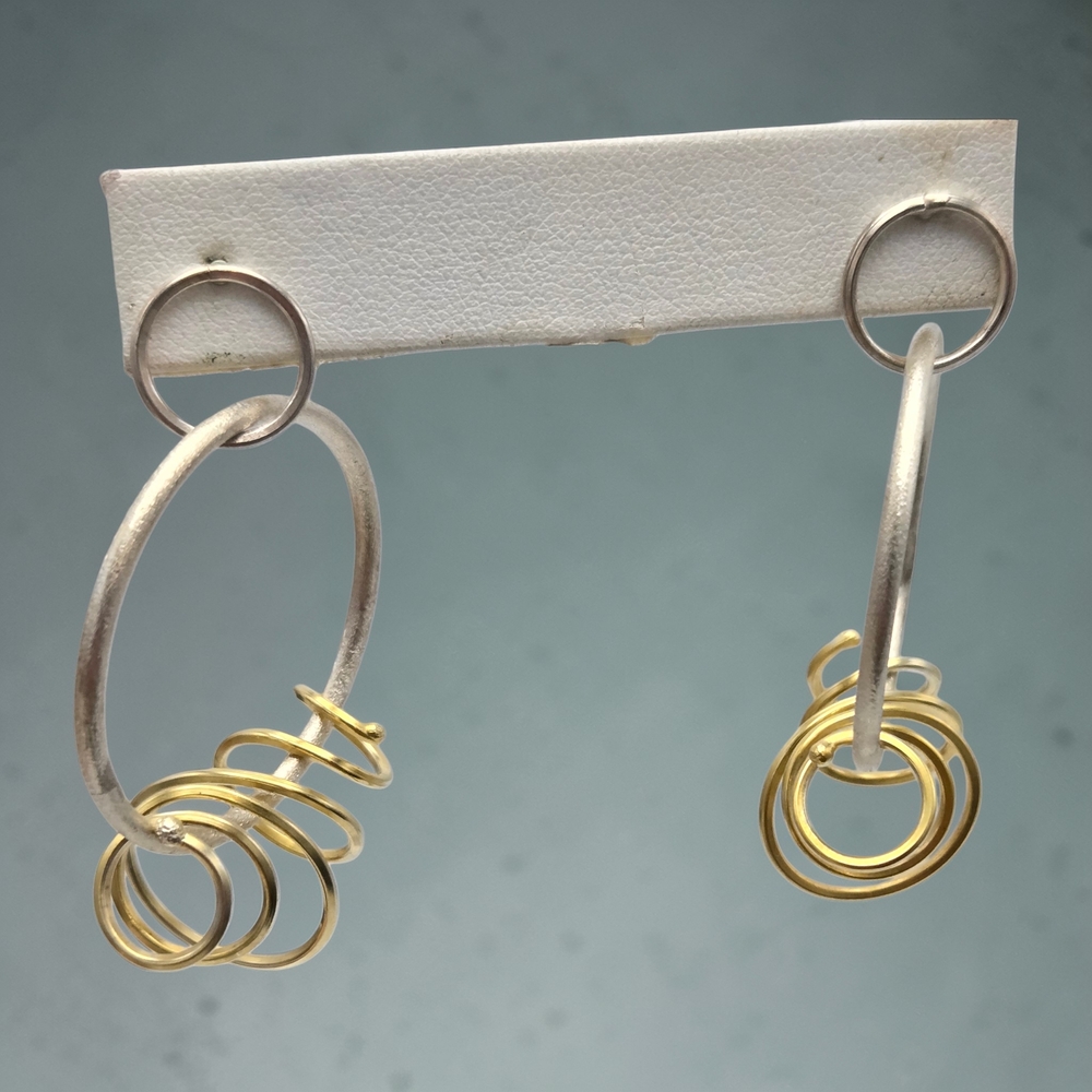 Elegant Gold and Silver Hoop Earrings